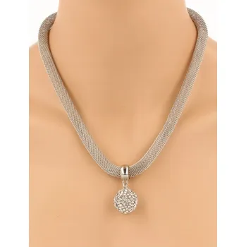 Náhrdelník Dámský stříbrný náhrdelník s přívěskem – kulička se zirkony