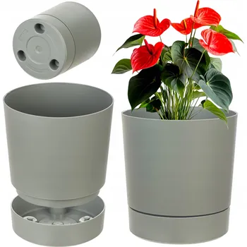 Květináč Šedý plast Květináč Kadax 34,5 cm x 34,5 x 37 cm