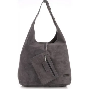 Kabelka Kožené kabelka shopper bag Vittoria Gotti šedá V8802