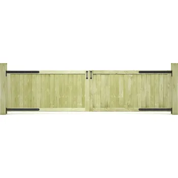 vidaXL Zahradní brána 2křídlá impregnovaná borovice 300 x 75 cm [45338]