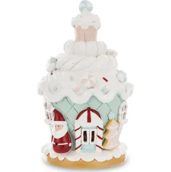 Vánoční dekorace Perníková chaloupka LED modrá