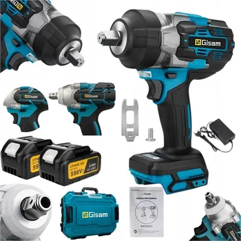 Aku rázový utahovák bezkartáčový 2800 Nm 2 baterie GISAM + kufr