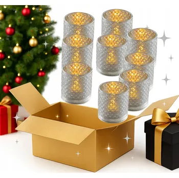 Svícen 8x Stylový skleněný dekorativní svícen na čajové svíčky / tealight, obal / květináč