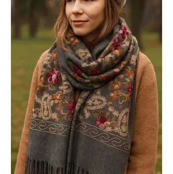 Šála Agrafka šála šedá 180 cm - žena