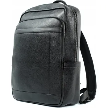 Městský batoh Batoh kožený pánský dámský městský do práce černý na notebook SOLIER