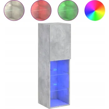 Televizní stolek TV stolek s LED, šedý betonu, 30,5x30x102 cm