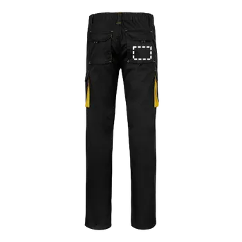 Pánské kalhoty VL FIDES. Dvoubarevné strečové kalhoty s mnoha kapsami (240 g/m²), z bavlny (46 %), EME (38 %) a polyesteru (16 %) Digitální Transfer (max. 13 barev, 100 x 70mm) 13 barev 10 Zadní kapsa