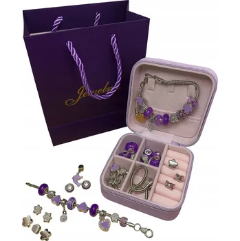 dětská sada na výrobu šperků Sada na výrobu náramků a náhrdelníků – fialová dárek