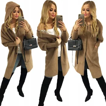 Dámský kabát Soprato dámský oversize kabát s kapucí 909 přechodný univerzální