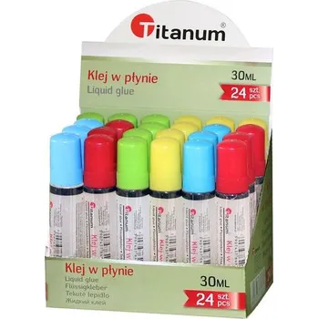 Kancelářské lepidlo TEKUTÉ LEPIDLO v tubě 30ml TITANUM sada 24 kusů TEKUTÉ LEPIDLO pro děti
