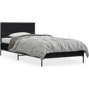 Postel Rám postele černý 203 x 93 x 80 cm s kovovými nohami