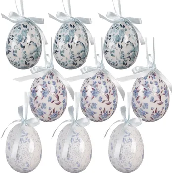 Vánoční ozdoba Clayre & Eef - Sada devíti velikonočních vajíček k zavěšení 66452