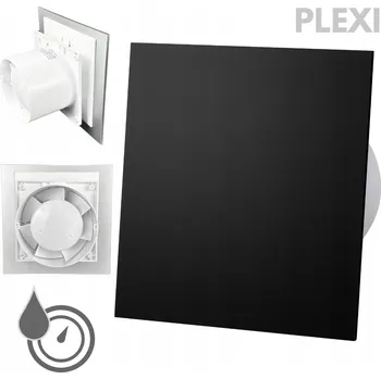 Domácí ventilátor Koupelnový ventilátor DRIM 125 (HS+TS) PLEXI černý mat