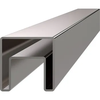Madlo do koupelny nerezové hranaté madlo JHM40, 3 m - profil na zábradlí, materiál broušená nerez K320/AISI304, rozměr 40 x 40 x 1,5 mm / 24 x 24 mm), vhodný pro LED osvětlení nebo sklo 8 - 17,5 mm, bez gumových těsnění, prodej v délkách 1, 2, 3, 4, 5 a 6 m, cena za 1 ks