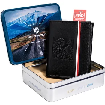 Peněženka Peterson pánská peněženka z pravé kůže černá PTN 303P-02-5583 BL - muž