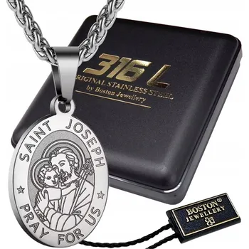 Řetízek STŘÍBRNÝ ŘETÍZEK S MEDAILONKEM SVATÉHO JOSEFA, KRÁLOVSKÝ VZOR PREMIUM