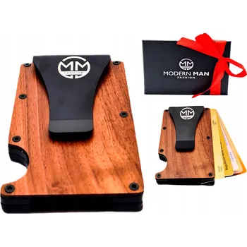 Peněženka DŘEVĚNÁ PENĚŽENKA POUZDRO NA KARTY RFID MM MALÁ PRAKTICKÁ DÁREK