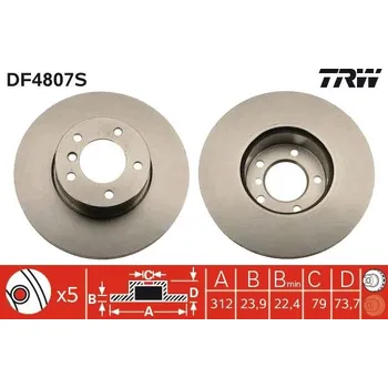 Brzdový kotouč Brzdový kotouč LUCAS DF4807S