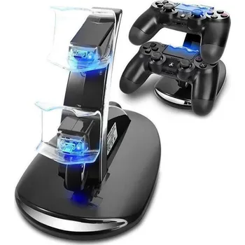 Herní konzole PS4 Dual Charging Station with LED Light & Dock Port Charging Stand Slim & Pro Black