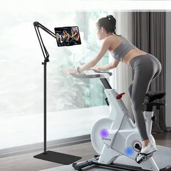 PODLAHOVÝ STOJAN NA TABLET TELEFON, NASTAVITELNÝ ÚHEL A VÝŠKA, PRO PRÁCI A TRÉNINK