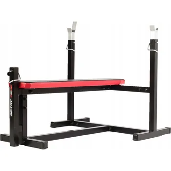 Posilovací lavice BELTOR TRÉNINKOVÁ LAVICE NA CVIČENÍ ROVNÁ SE STOJANY ČERVENÁ