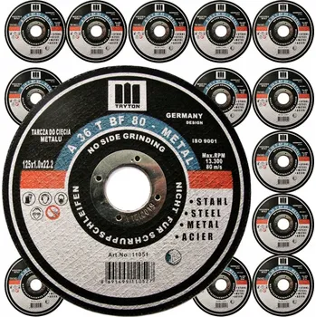 Řezný kotouč KOTOUČE NA ŘEZÁNÍ KOVŮ OCELI 125x1 PLOCHÝ KOTOUČ SILNÉ SADA 10 Ks