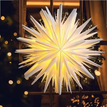 Příslušenství ke kotli EANLOLY Illuminated Poinsettia, vánoční papírové hvězdy, 3D hvězdné okénko, vnitřní vánoční