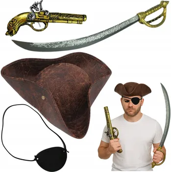 Karnevalový kostým Kostým piráta univerzální klobouk pistole meč čelenka pirátský převlek