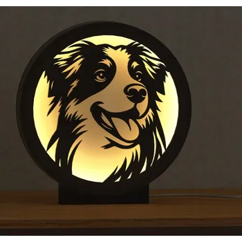 Lampička Lampička - pes Border kolie (teplá barva světla)