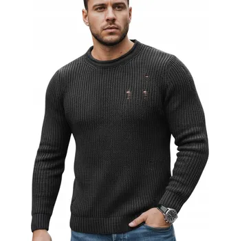 Pánský svetr DStreet svetr WX1990 šedý kulatý velikost L