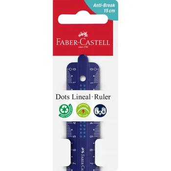 pravítka FABER-CASTELL Nerozbitné ohebné školní pravítko s jménem Dots 15 cm