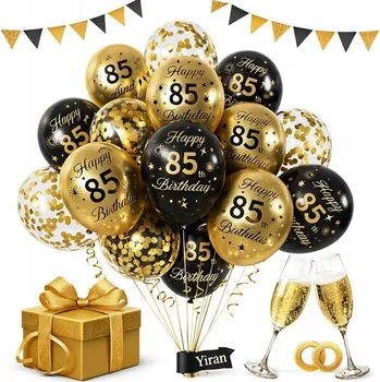Balónek Balónky s konfetami Sada balónků k 85. NAROZENINÁM - 15ks