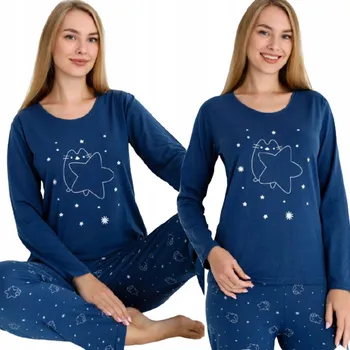 Dámské pyžamo Dámské pyžamo z bavlny, dlouhé a pohodlné MILUTKA XXL