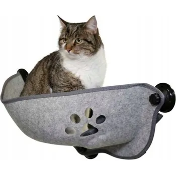 Pelíšek pro kočku KERBL Filzino Filcové pelíšek pro kočky, hamak na okno/sklo, na přísavky, 70 cm