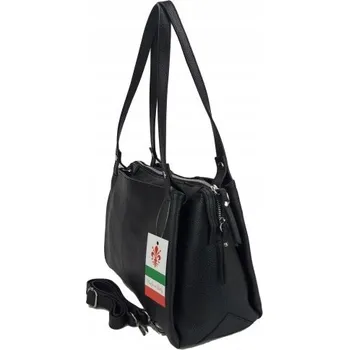 Kabelka Vera Pelle shopper kabelka z pravé kůže černá