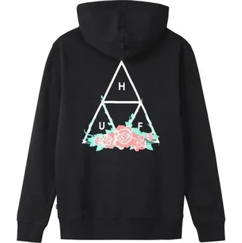 Pánská mikina MIKINA HUF CITY ROSE P/O HOODIE - černá - L + při osobním odběru 1 415 Kč