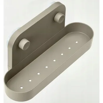 police IKEA OBONAS Nástěnná police s přísavkou, šedobéžová, 28 cm