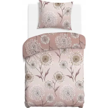 Povlečení Povlečení 140x200 cm, sada, FLANELOVÉ BAVLNĚNÉ S CHLOUPKEM, lehké pampelišky, růžové