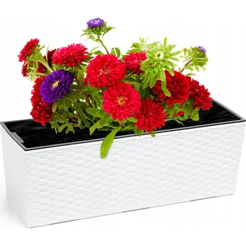 Květináč Květináč truhlík Begonia Ratan Lamela Bílý