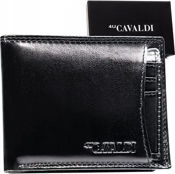 Pouzdro na karty 4U Cavaldi , pravá kůže, černé - muž