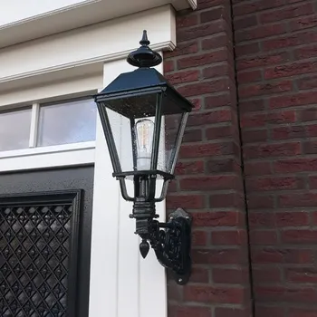 Venkovní osvětlení K.S. Verlichting Venkovní nástěnné svítidlo Egmont, černé - Světelná hlava 25 x 25 cm transparentní 1 x 60 W - Doprava zdarma