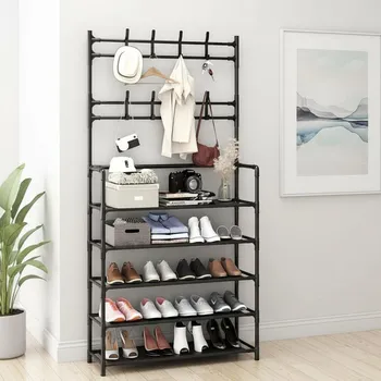 regál Regál s věšáky a botníkem