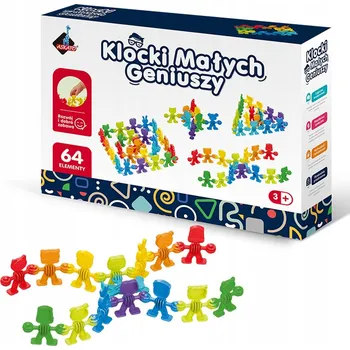 ostatní stavebnice STAVEBNICE MALÝCH GÉNIŮ - BAREVNÉ ČÍSLA 64 PRVKŮ PRO UČENÍ A HRANÍ