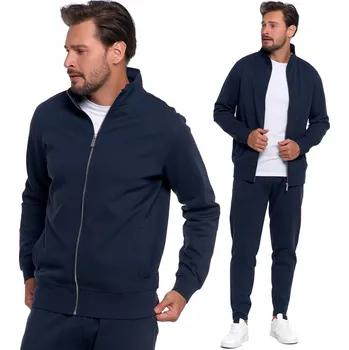 Pánská mikina Pánská mikina Moraj na zip, tmavě modrá, se stojáčkem, dlouhý rukáv, XL