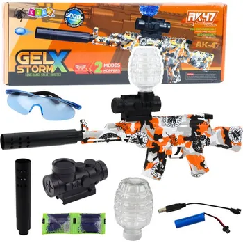 LEAN Toys AK47 karabina na hydrogelové kuličky Graffiti oranžová Dětská zbraň LEAN Toys AK47 karabina na hydrogelové kuličky Graffiti oranžová