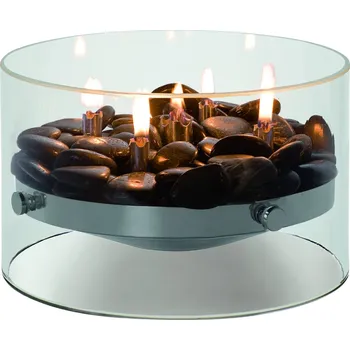 Olejová lampa FIRE 23 cm, stolní, stříbrná, Philippi