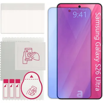 Pouzdro na mobilní telefon Hybridní Sklo 9H pro Samsung Galaxy S26 Ultra, alternativa tvrzeného skla, flexi