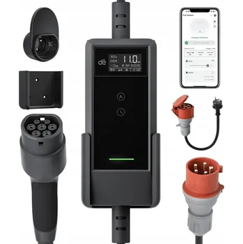 Nabíjecí stanice pro elektromobil Nabíječka do auta Typ 2 11kW Přenosný Wallbox pro elektromobily 7m Wi-Fi