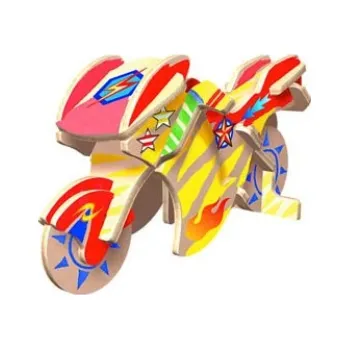 kreativní sada Dřevěná skládačka s obtisky - Motorka