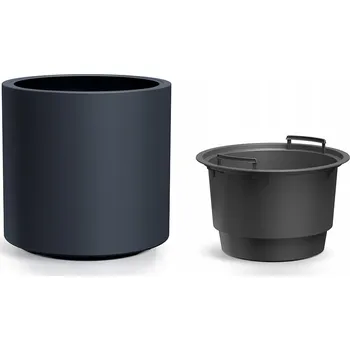 Květináč Plast Květináč černý, šedý Prosperplast 38 cm x 39 x 38 cm